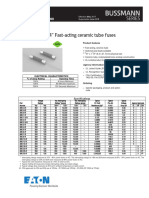 1 4" X 1 1 4" Fast-Acting Ceramic Tube Fuses: Technical Data 2000