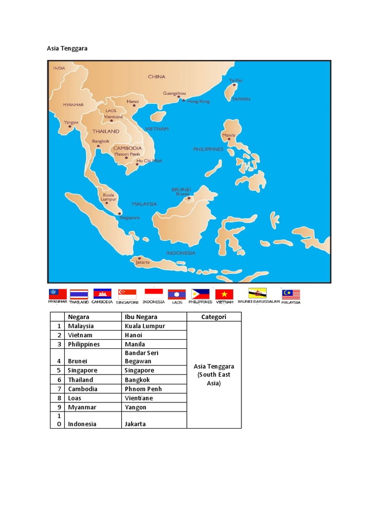 Negara Dan Ibu Negara Di Asia Tenggara Pdf