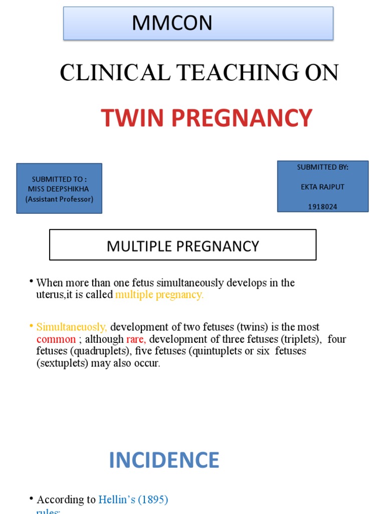 Twin Pregnancy Pdf Twin Multiple Births