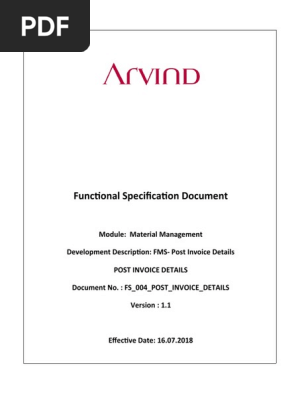 FS_MM_Vendor Portal_Post Invoice Details 