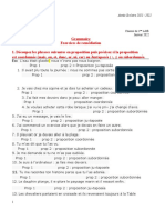 Devoir Francais - Exercices de Remédiation Grammaire - Juxt, Coord, Sub.