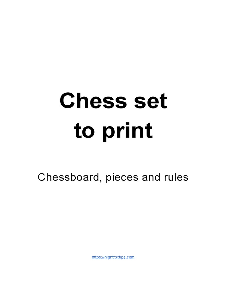 Chess Set To Print | PDF | Game Theory | Board Games