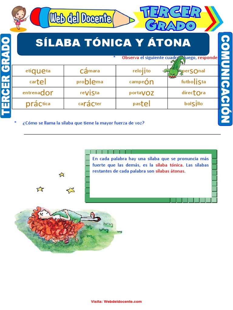 Sílaba Tónica para Tercer Grado | PDF