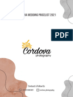 Cordova Wedding Pricelist 2021: Contact & Follow Us