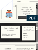 Output 01: Survey in Philippine Literature in English