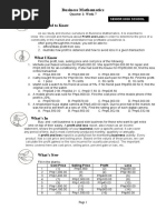 Business Math Module Week 7 - 8