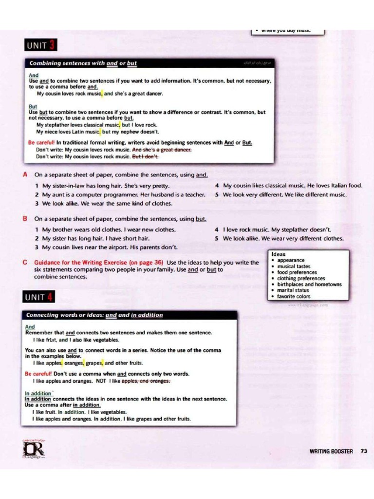 Writing Booster Unit 3 Top Notch 1 PDF