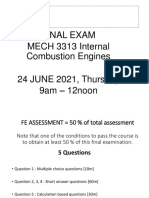 Final Exam: MECH 3313 Internal Combustion Engines