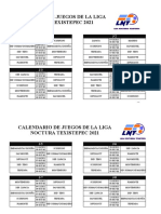 Horario Futbol 2021 Actual