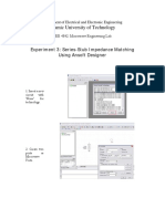 Islamic University of Technology: Experiment 3: Series-Stub Impedance Matching Using Ansoft Designer