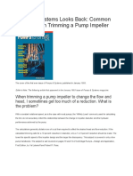 Pump Impeller Trimming Aspects