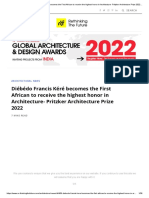 Diébédo Francis Kéré Becomes The First African To Receive The Highest Honor in Architecture-Pritzker Architecture Prize 2022