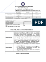 Hidayatullah National Law University Corporate Reconstruction Syllabus