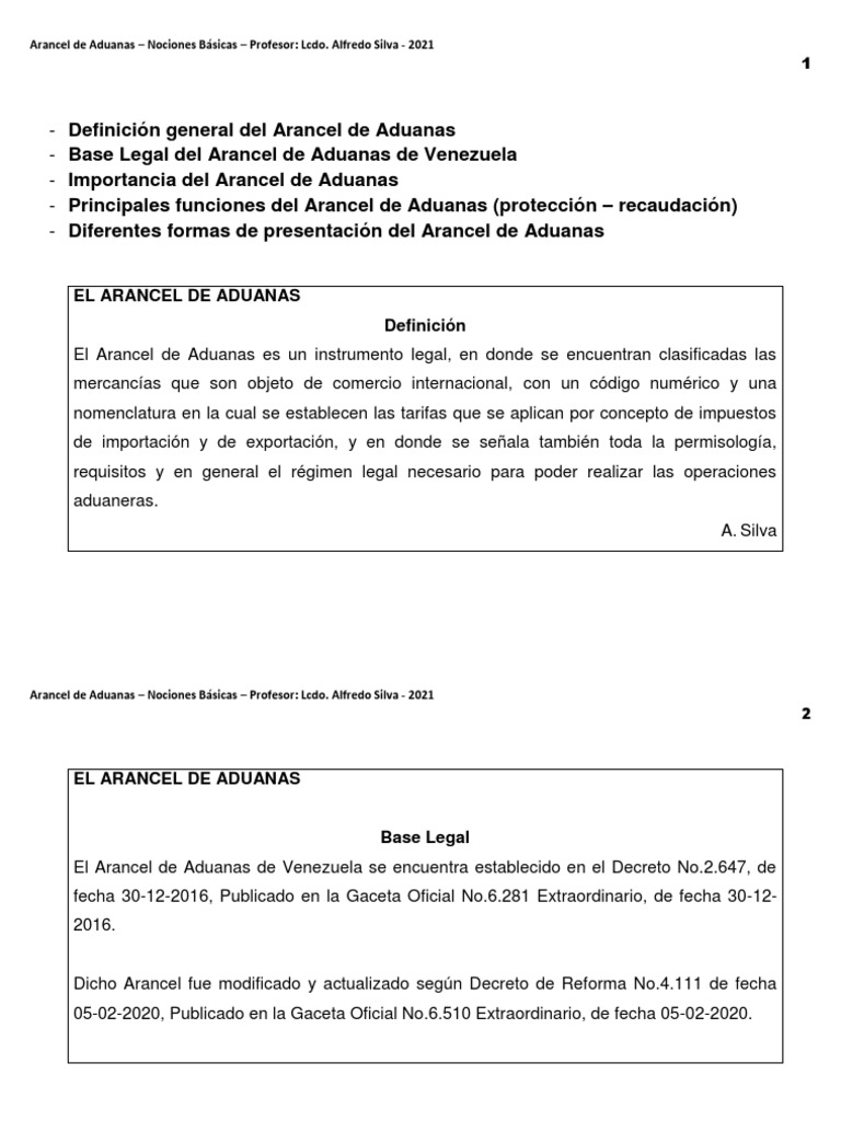 Arancel de Aduanas en Venezuela: Guía Básica | PDF | aduana | Arancel