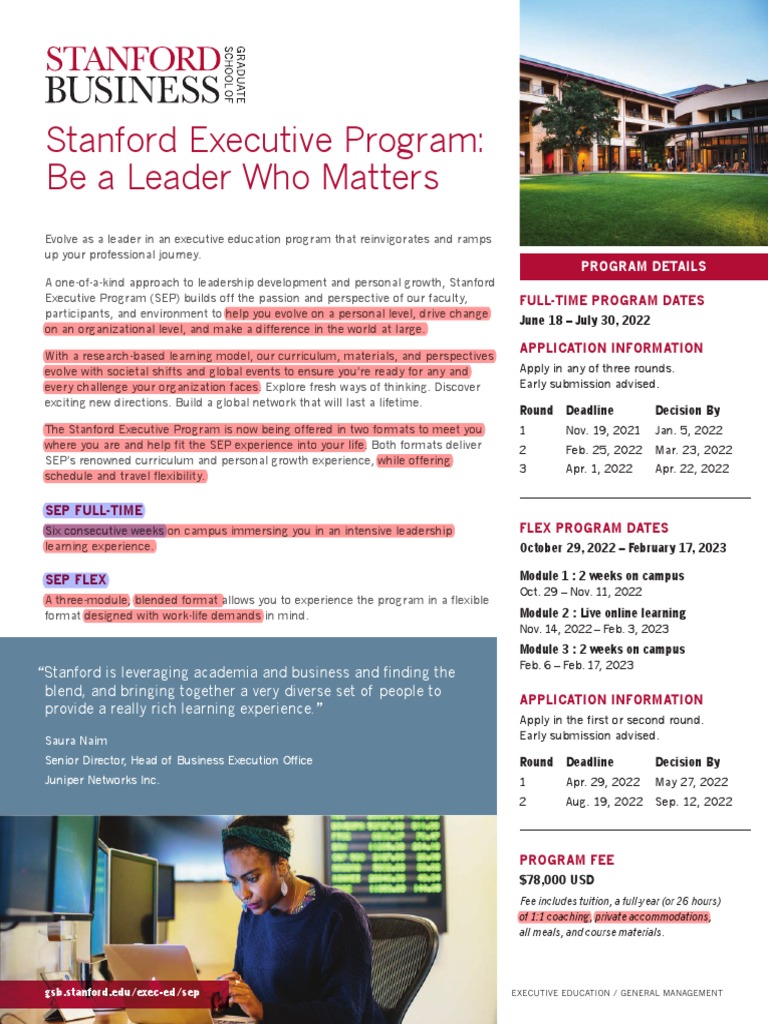 Stanford Executive Program Pdf Leadership Innovation