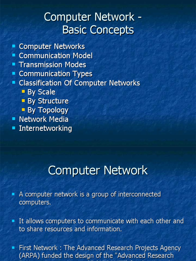Computer Network - Basic Concepts | PDF | Computer Network | Network ...