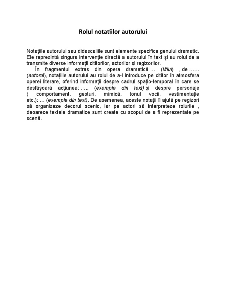 Rolul Notatiilor Autorului Rolul Notatiilor Autorului | PDF