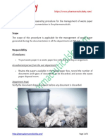 SOP For Handling of Waste Paper in Pharmaceutical Industry