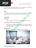 SOP For Handling of Waste Paper in Pharmaceutical Industry