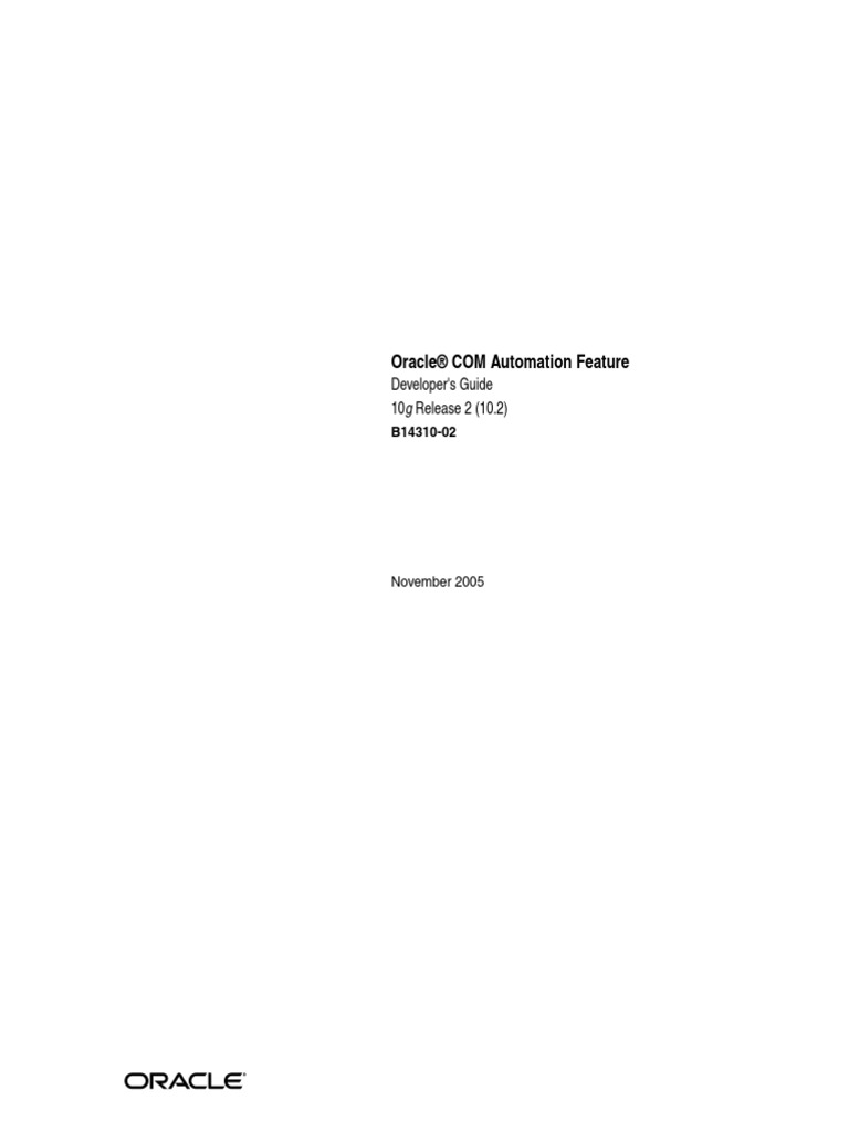 Oracle COM Automation Feature Developer's Guide 10g Release 2 (10.2 ...