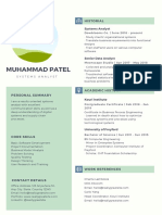 Green and Grey Systems Analyst Technology Resume 2
