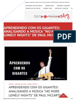 Aprendendo Com Os Gigantes - Analisando A Música - No More Lonely Nights - de Paul McCartney - Blog Terra Da Música