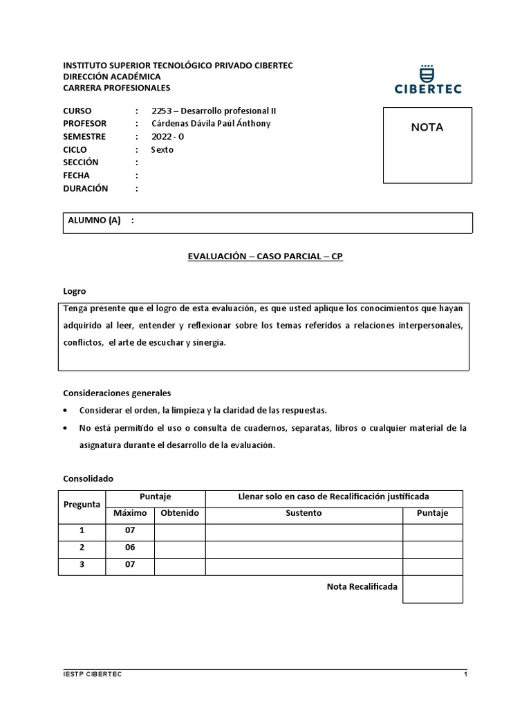 Evaluación de Relaciones Interpersonales | PDF