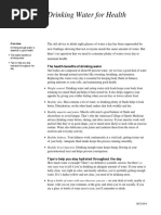 Hydration Handout | PDF | Dehydration | Water