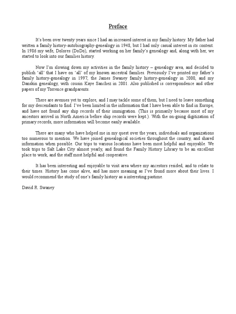 Family History Intro Pdf Genealogy