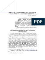 Implicaţiile Participării Asupra Dezvoltării Locale. Studiu de Caz: Horezu, Judeţul Vâlcea