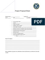 Project Proposal Sheet