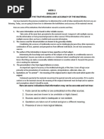 Week 2 English 7 Determining The Truthfulness and Accuracy of The Material