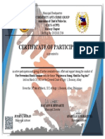 Certificate of Participation: Community Anti-Crime Group Association of Chief of Police Inc. (Cacg-Acppi) Bacacay Chapter