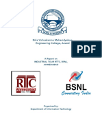 Birla Vishvakarma Mahavidyalaya Engineering College, Anand: A Report On Industrial Tour RTTC, BSNL, Ahmedabad
