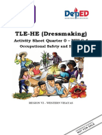 TLE-HE (Dressmaking) : Activity Sheet Quarter 0 - MELC 4