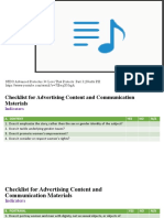 A2 - Advertising Content and COmmunication Materials Checklist