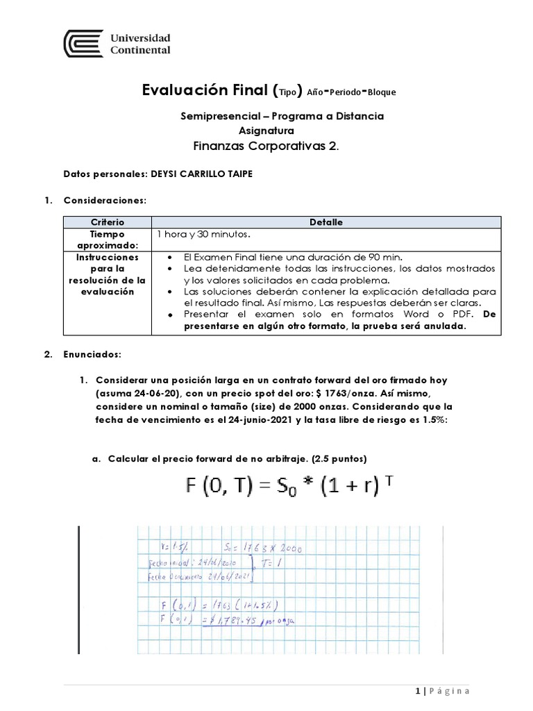 Examen Final Finanzas 2 USAC | PDF | Finanzas y dinero