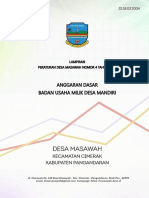 Anggaran Dasar Bum Desa Mandiri Masawah