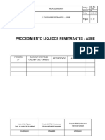 Líquidos penetrantes ASME inspección procedimiento