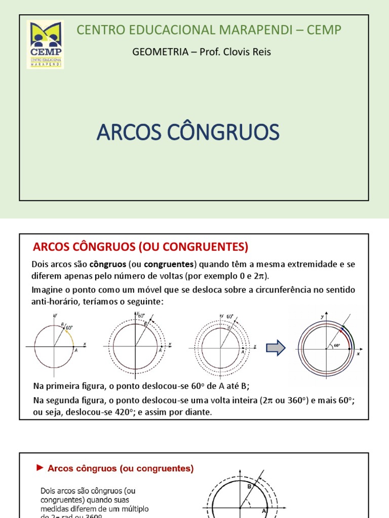 Arcos Congruentes na Geometria | PDF | Curva | Círculo