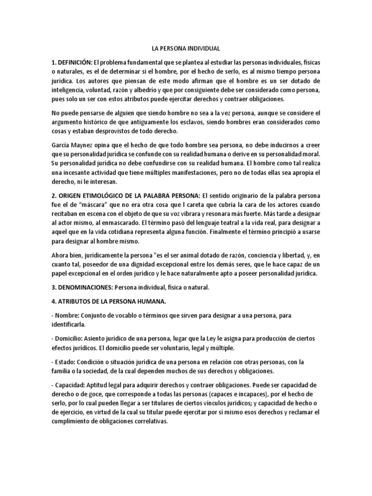 La Persona Individual | PDF