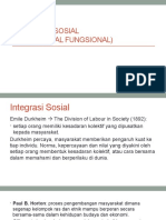 Integrasi Sosial (Struktural Fungsional)