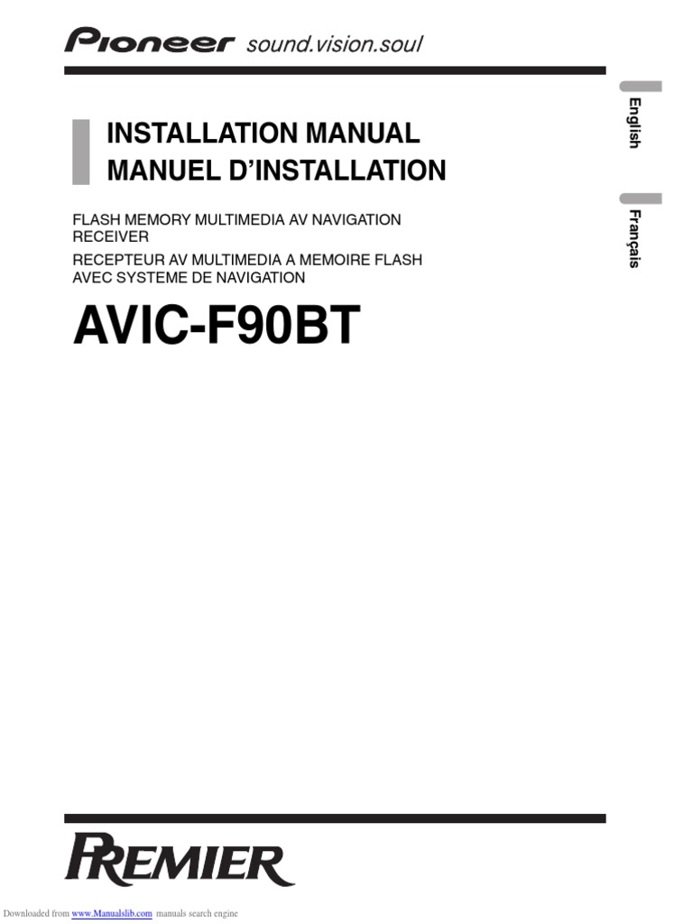 Pioneer AVICF90BT Installation Manual PDF Loudspeaker Amplifier