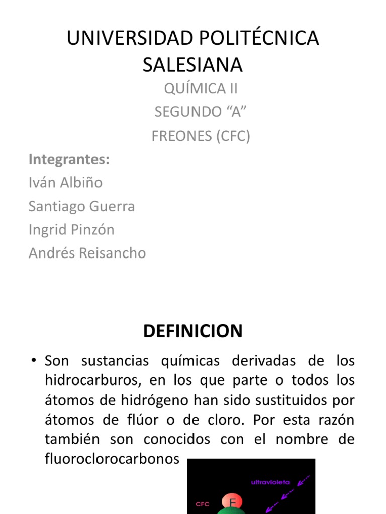 Freones: Definición y Significado | PDF | Clorofluorocarbono | Cloro