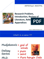 Research Problem, Introduction, Review of Literature, References and Appendices