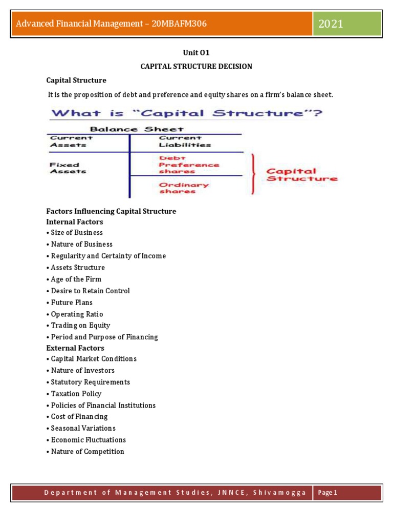 Capital Structure Decisions Explained | PDF | Capital Structure | Cost ...