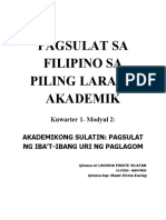 Pagsulat Sa Filipino Sa Piling Larang Akademik Modyul 2