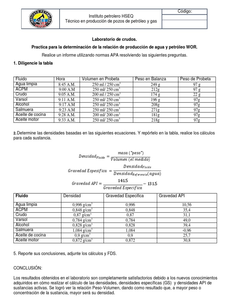 Densidad Api | PDF | Petróleo | Química Física