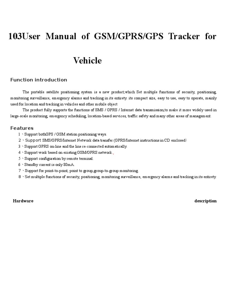 GSM/GPRS/GPS Vehicle Tracker Guide | PDF | General Packet Radio Service ...
