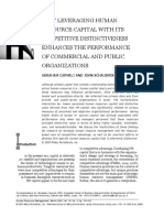 How Leveraging Human Resource Capital With Its Competitive Distinctiveness Enhances The Performance of Commercial and Public Organizations